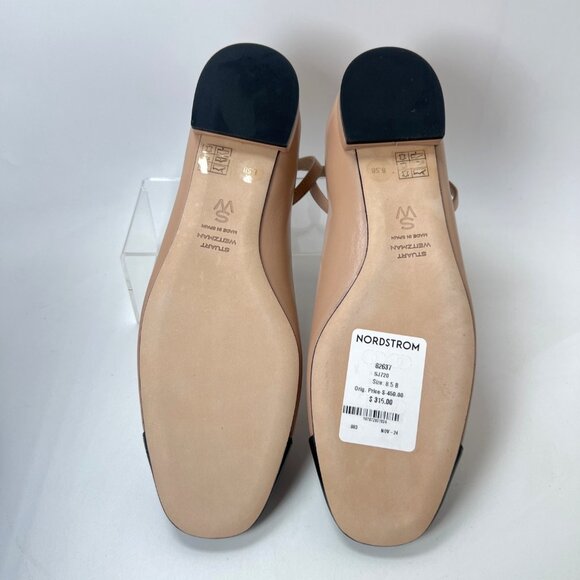 Stuart Weitzman Eden Strap Shoes Ballerina Flats Tan Black Women Size 39 US8.5 - Picture 8 of 13